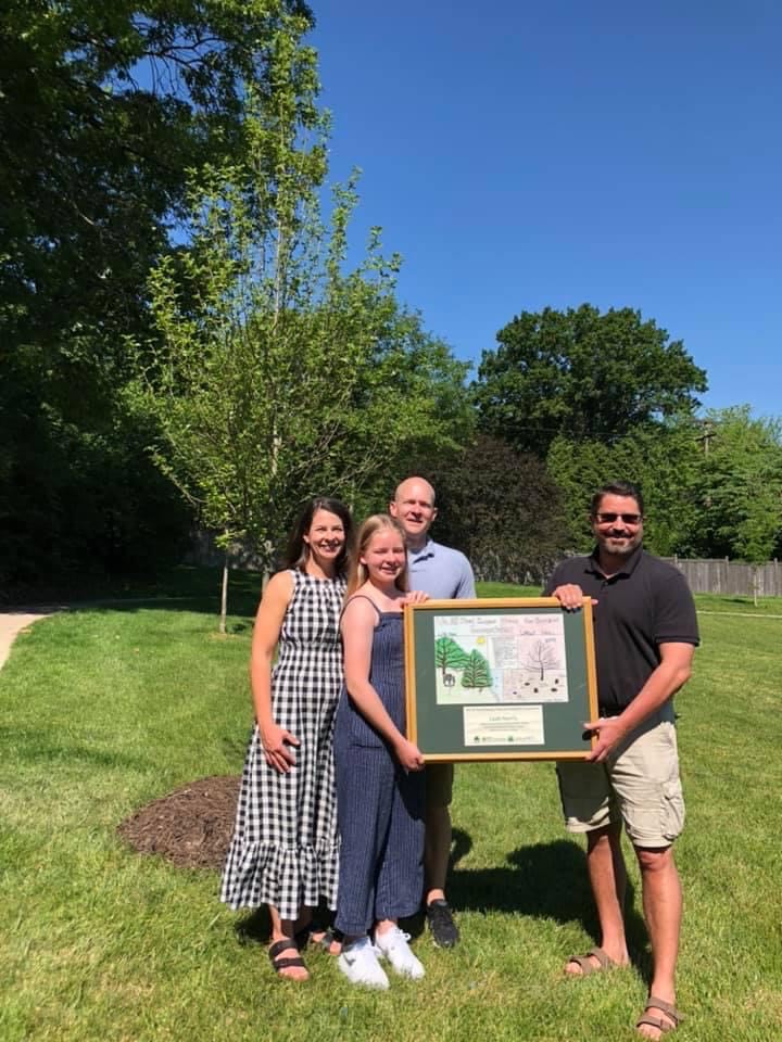 PV Tree Board_2021 Arbor Day Poster Contest winner_Presentation with Mayor and Family_Wassmer Park_June 5, 2021